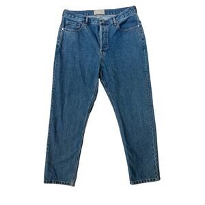 Everlane The Cheeky Jean sz 31 Crop Med Wash Straight Leg 90s High Waist EUC